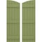 Ekena Millwork Americraft 5-Board (3 Batten) Wood Joined Board-n-Batten Shutters w/Ellipt Top, ARW401BE518X77MGH, PR ARW401BE518X77MGH - alternate 1